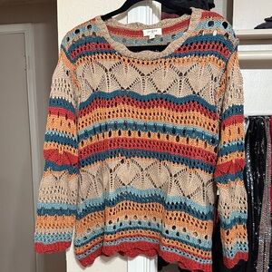 Umgee Multicolor Striped Knit Sweater
